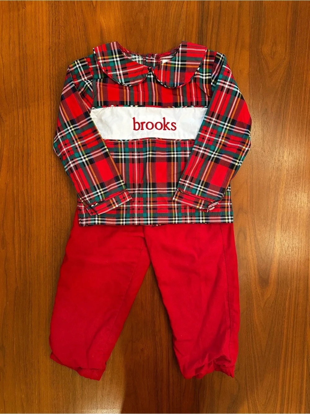 Cecil & Lou “brooks” Plaid Two-Piece Christmas Tartan Plaid Set size 2T